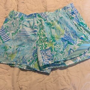 Lilly Pulitzer luxletic exercise shorts.